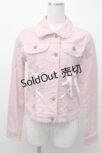 axes femme / スピンドルデニムジャケット  ピンク S-25-11-20-003-AX-JA-HR-ZS
