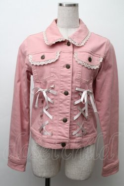 画像1: axes femme / スピンドルデニムジャケット  ピンク S-25-11-20-003-AX-JA-HR-ZS