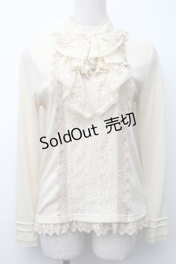 画像1: axes femme / レースBigリボンカットソー  キナリ S-25-11-20-030-AX-TO-HR-ZS