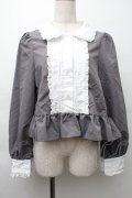 Cherirulu Chocola / MYリボンマルエリブラウス L グレーｘ白 S-25-11-20-031-LO-BL-HR-ZS