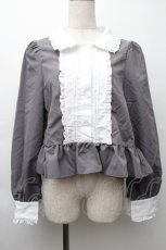 画像1: Cherirulu Chocola / MYリボンマルエリブラウス L グレーｘ白 S-25-11-20-031-LO-BL-HR-ZT617 (1)