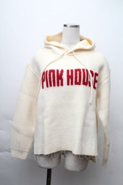 画像1: PINK HOUSE / ロゴニットパーカー  オフｘ赤 S-25-11-20-004-LO-TO-AS-ZS
