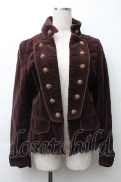 画像1: axes femme / ベロアナポレオンジャケット  ブラウン S-25-11-20-034-AX-JA-HR-ZS