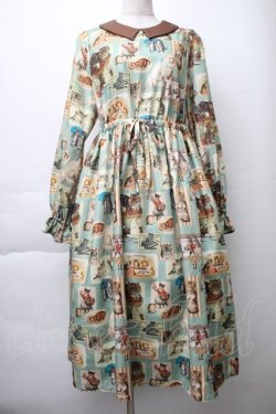 画像1: Perla nell' ostrica / ヴィンテージキャット襟付ワンピース  ミント S-25-11-20-038-EL-OP-HR-ZS