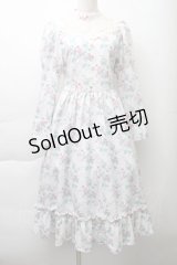 Kurumi Collaboration / KRハナジゴスリーブワンピース S 白 S-25-11-20-039-LO-OP-HR-ZS