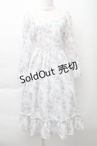 Kurumi Collaboration / KRハナジゴスリーブワンピース S 白 S-25-11-20-039-LO-OP-HR-ZS