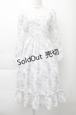 画像1: Kurumi Collaboration / KRハナジゴスリーブワンピース S 白 S-25-11-20-039-LO-OP-HR-ZS
