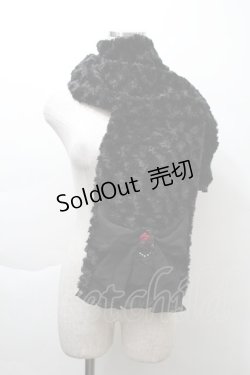 画像1: axes femme / ローズブーケリボンマフラー  黒 S-25-11-21-006-AX-ZA-HR-ZS