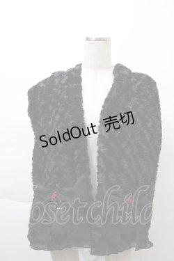 画像2: axes femme / ローズブーケリボンマフラー  黒 S-25-11-21-006-AX-ZA-HR-ZS