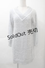 axes femme POETIQUE / シャギーニットワンピース  サックス S-25-11-21-017-AX-OP-AS-ZS