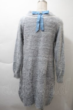 画像2: axes femme POETIQUE / シャギーニットワンピース  サックス S-25-11-21-017-AX-OP-AS-ZS