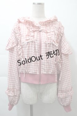 画像1: axes femme Kawaii / フリルフーディブルゾン  ピンク S-25-11-21-023-AX-JA-HR-ZS