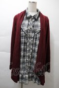axes femme / シャツレイヤードチュニック  ワイン S-25-11-21-025-AX-BL-HR-ZS