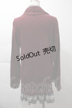 画像2: axes femme / シャツレイヤードチュニック  ワイン S-25-11-21-025-AX-BL-HR-ZS