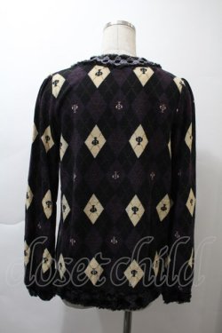 画像2: axes femme / アーガイル柄Aラインプルオーバー  パープル S-25-11-21-027-AX-TO-HR-ZS