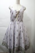 axes femme / Mulhouse Collection フラワーパネル柄イレヘムワンピース  ラベンダー S-25-11-21-043-AX-OP-HR-ZS