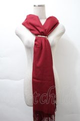 axes femme / ピン付き無地ストール  ワイン S-25-11-21-005-AX-ZA-HR-ZS