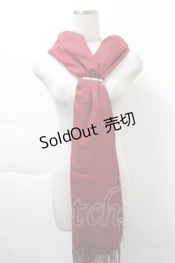 画像1: axes femme / ピン付き無地ストール  ワイン S-25-11-21-005-AX-ZA-HR-ZS