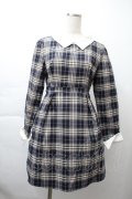 evelyn / タータンチェックワンピース  紺 S-25-11-21-048-LO-SK-HR-ZS