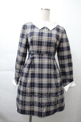 evelyn / タータンチェックワンピース  紺 S-25-11-21-048-LO-SK-HR-ZS