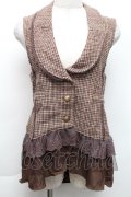 axes femme / グレンチェックベスト  ブラウン S-25-11-22-037-AX-TO-HR-ZS