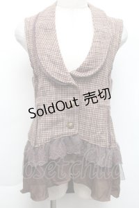 axes femme / グレンチェックベスト  ブラウン S-25-11-22-037-AX-TO-HR-ZS