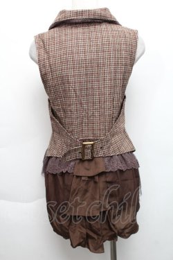 画像2: axes femme / グレンチェックベスト  ブラウン S-25-11-22-037-AX-TO-HR-ZS