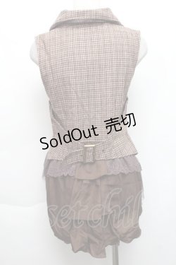 画像2: axes femme / グレンチェックベスト  ブラウン S-25-11-22-037-AX-TO-HR-ZS