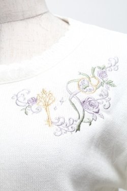 画像3: axes femme / メルヘン刺繍ニット  白 S-25-11-22-039-AX-BL-HR-ZS