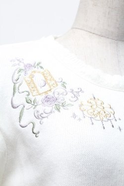 画像4: axes femme / メルヘン刺繍ニット  白 S-25-11-22-039-AX-BL-HR-ZS