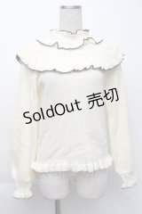 axes femme / 配色フリルプルオーバー  キナリ S-25-11-22-040-AX-TO-HR-ZS