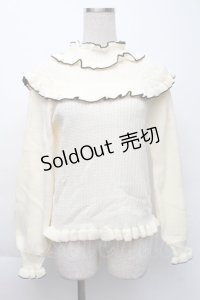 axes femme / 配色フリルプルオーバー  キナリ S-25-11-22-040-AX-TO-HR-ZS