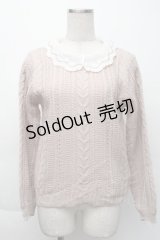 axes femme / 衿付きニット  ピンク S-25-11-22-042-AX-TO-HR-ZS