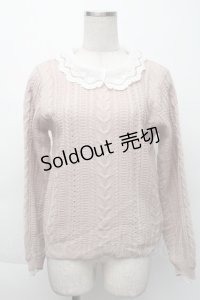 axes femme / 衿付きニット  ピンク S-25-11-22-042-AX-TO-HR-ZS