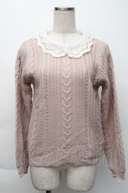 画像1: axes femme / 衿付きニット  ピンク S-25-11-22-042-AX-TO-HR-ZS