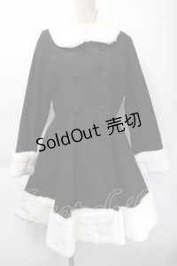 PUTUMAYO / バック羽根プリントファー付コート  黒ｘ白 S-25-11-22-048-PT-TO-HR-ZS