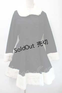 画像1: PUTUMAYO / バック羽根プリントファー付コート  黒ｘ白 S-25-11-22-048-PT-TO-HR-ZS