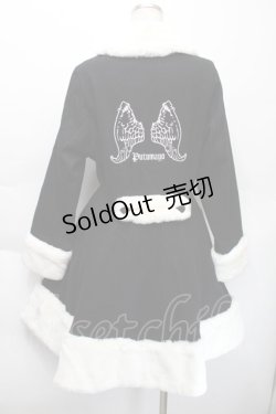 画像2: PUTUMAYO / バック羽根プリントファー付コート  黒ｘ白 S-25-11-22-048-PT-TO-HR-ZS