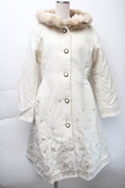 画像1: axes femme / パネル刺繍Ａラインコート  オフ S-25-11-22-049-AX-CO-HR-ZS