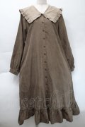 merry jenny / フリル襟ロングワンピース  ブラウン S-25-11-22-050-LO-OP-AS-ZS