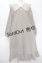 merry jenny / フリル襟ロングワンピース  ブラウン S-25-11-22-050-LO-OP-AS-ZS