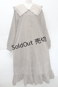 merry jenny / フリル襟ロングワンピース  ブラウン S-25-11-22-050-LO-OP-AS-ZS