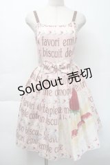 Emily Temple cute / ロゴ&ショートケーキノースリーブワンピース  ピンク S-25-11-22-052-ET-OP-HR-ZS