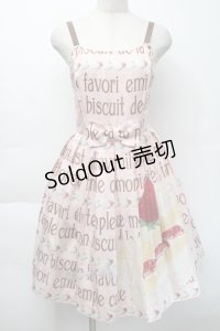 Emily Temple cute / ロゴ&ショートケーキノースリーブワンピース  ピンク S-25-11-22-052-ET-OP-HR-ZS