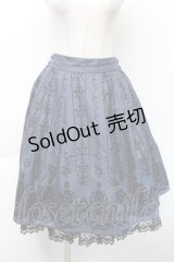 axes femme / 花フロッキープリントスカート  紺 S-25-11-22-056-AX-SK-AS-ZS