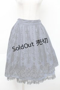 axes femme / 花フロッキープリントスカート  紺 S-25-11-22-056-AX-SK-AS-ZS