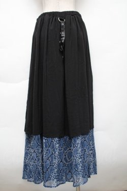 画像2: SEX POT ReVeNGe / パイソン切替フレアパンツ  黒ｘ青 S-25-11-22-060-SP-PA-HR-ZS