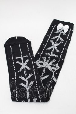 画像1: MILK / コルセットオーバーニーソックス  黒 S-25-11-22-010-ML-ZA-HR-ZS