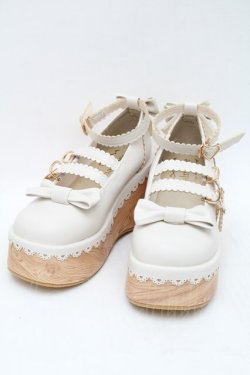 画像1: Chalmiere / 木目風パンプス M 生成り S-25-11-22-012-AX-SH-AS-ZS