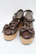 axes femme kawaii / トリプルリボンシューズ L ブラウン S-25-11-22-013-AX-SH-HR-ZS
